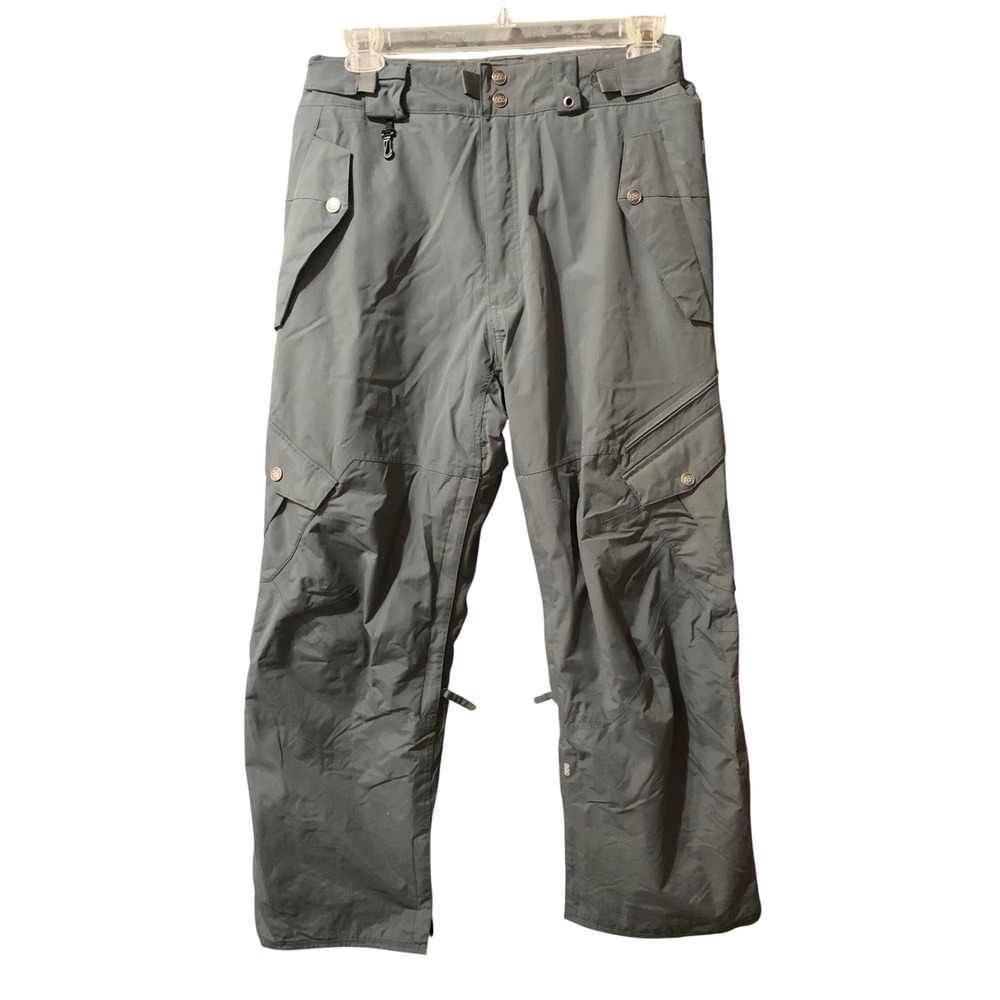 686 Snow Pants Mens M Smarty Grey Cargo Detachable Lining BOA Compatible